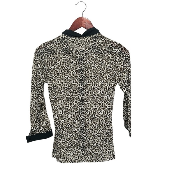 Anne Fontaine Pyla Semi Sheer Animal Print, Button Up Blouse, New with Tags - Picture 4 of 9